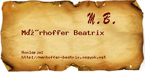 Márhoffer Beatrix névjegykártya